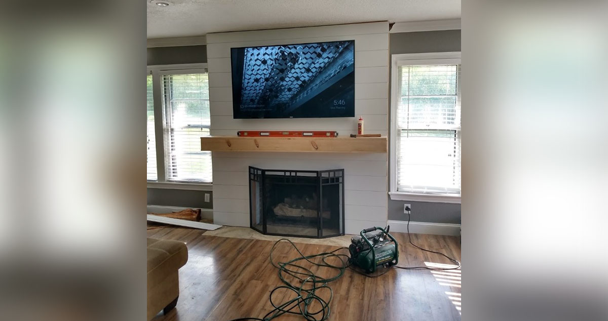 Modern Shiplap Fireplace Project by Christy at Menards®