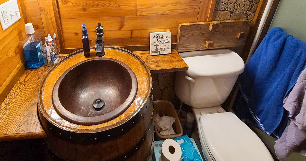 Whiskey Barrel Sink Full Bath Remodel Project by Thomas at Menards®