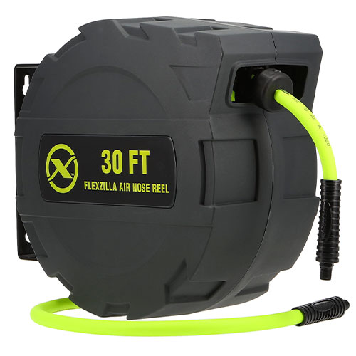 Husky 3/8 in. x 50 ft. Hybrid Air Hose With Enclosed Hose Reel- Self  Retracting