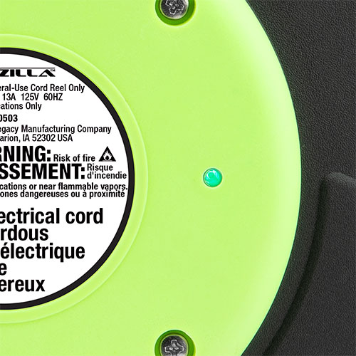 Flexzilla Retractable Extension Cord Reel, 12/3 AWG SJTOW Cord, 60',  Grounded Triple Tap Outlet, ZillaGreen, FZ8120603 : Everything Else 