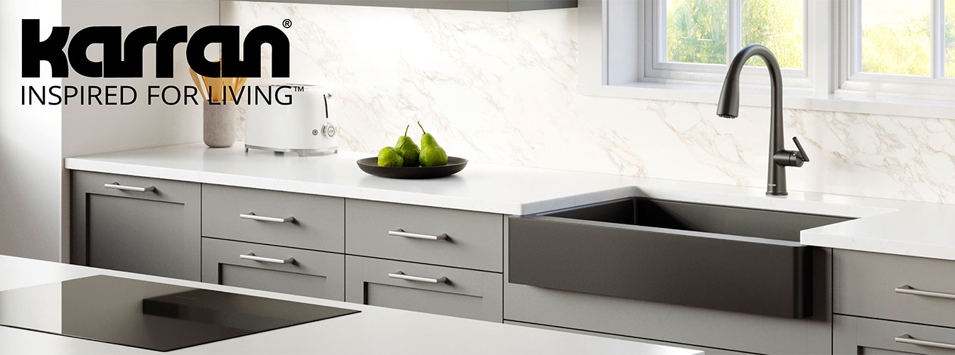 Karran DropIn 33" Brown Quartz 1Hole Double Bowl Kitchen Sink at Menards®