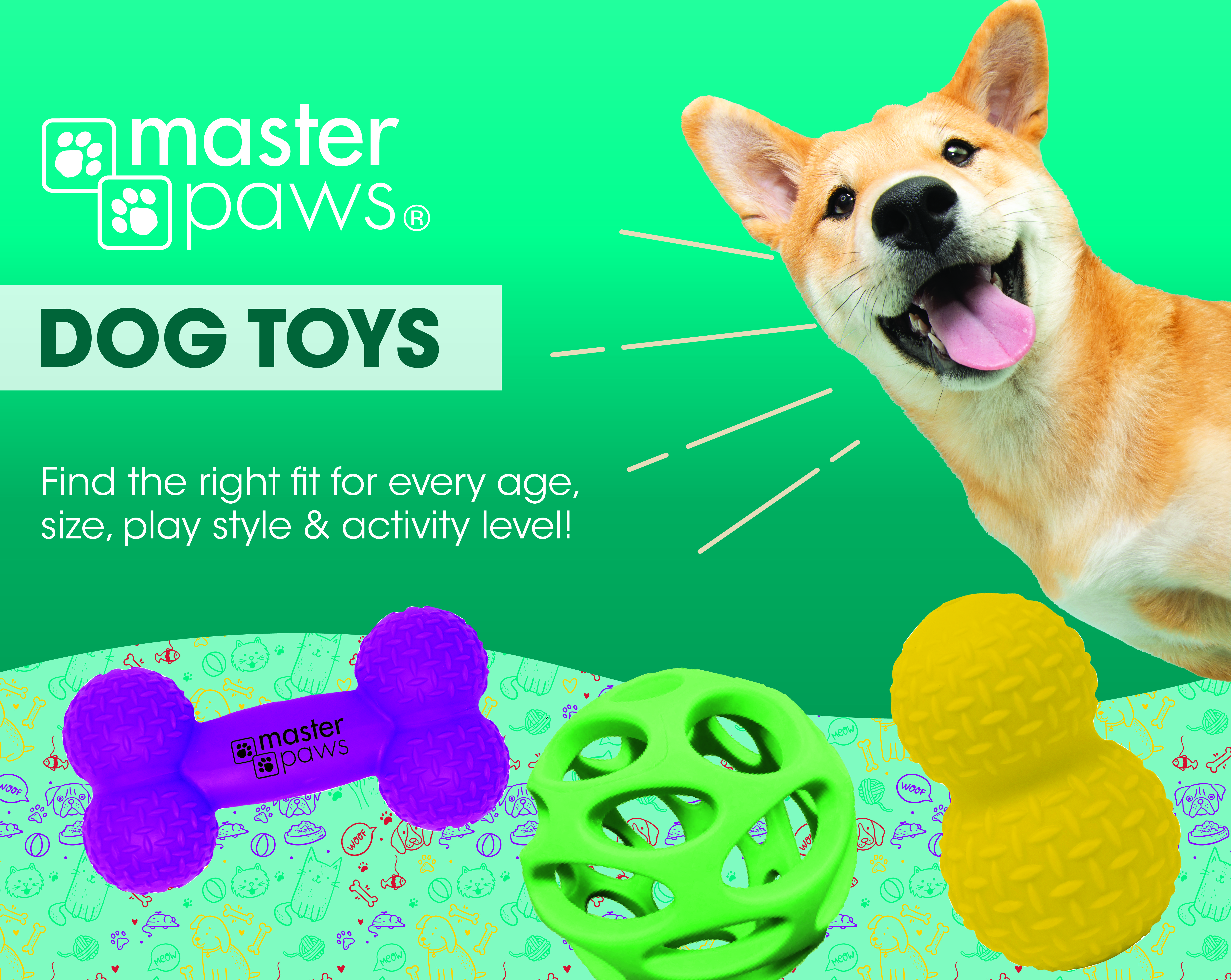 Master Paws Small Plush Dog Toy Assorted