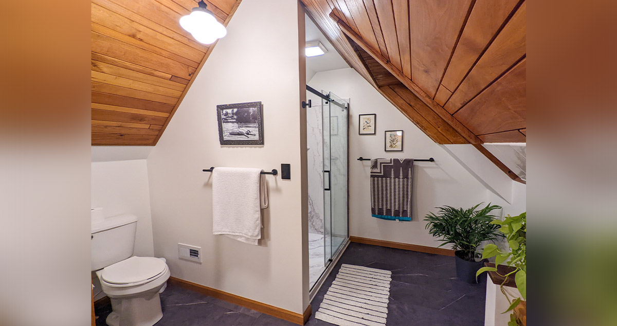 Angled Ceiling Bathroom Remodel Project by Lindsay at Menards®