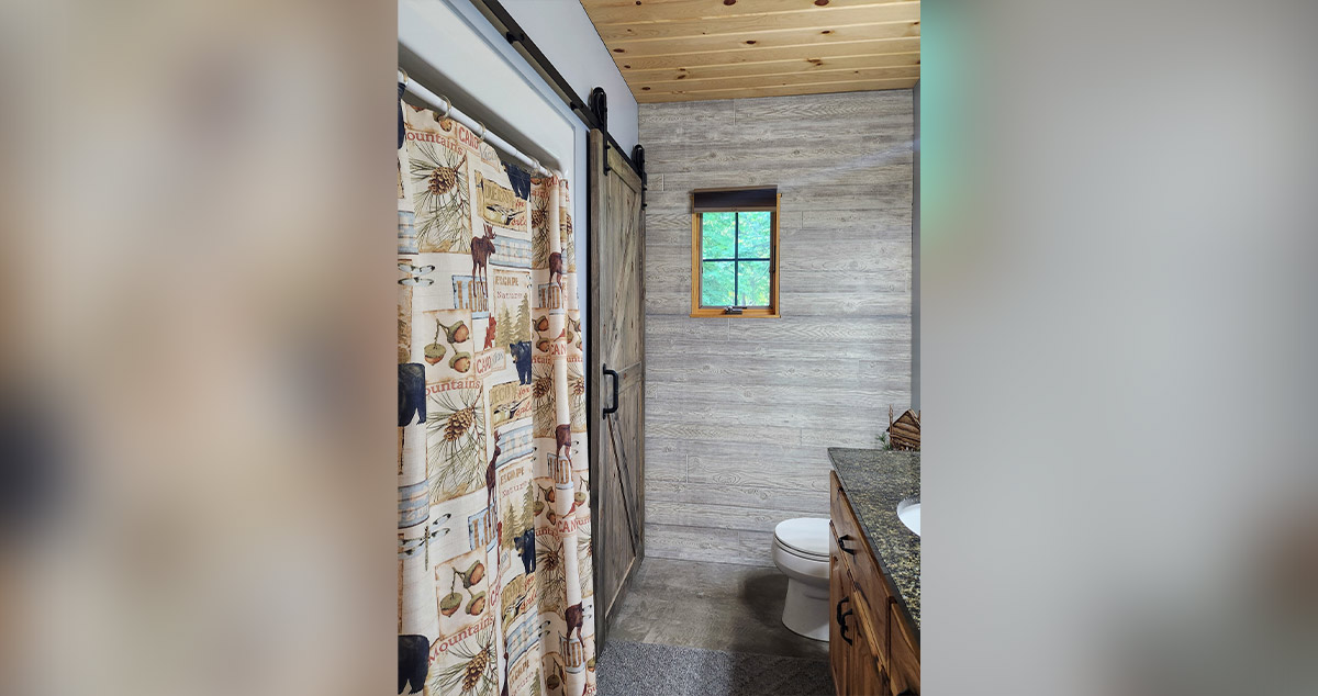 Barn Door Installed in Bathroom - Project by Laura at Menards®