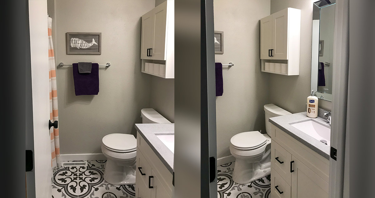 Bathroom Remodel with Patterned Floor Project by Emily at Menards®