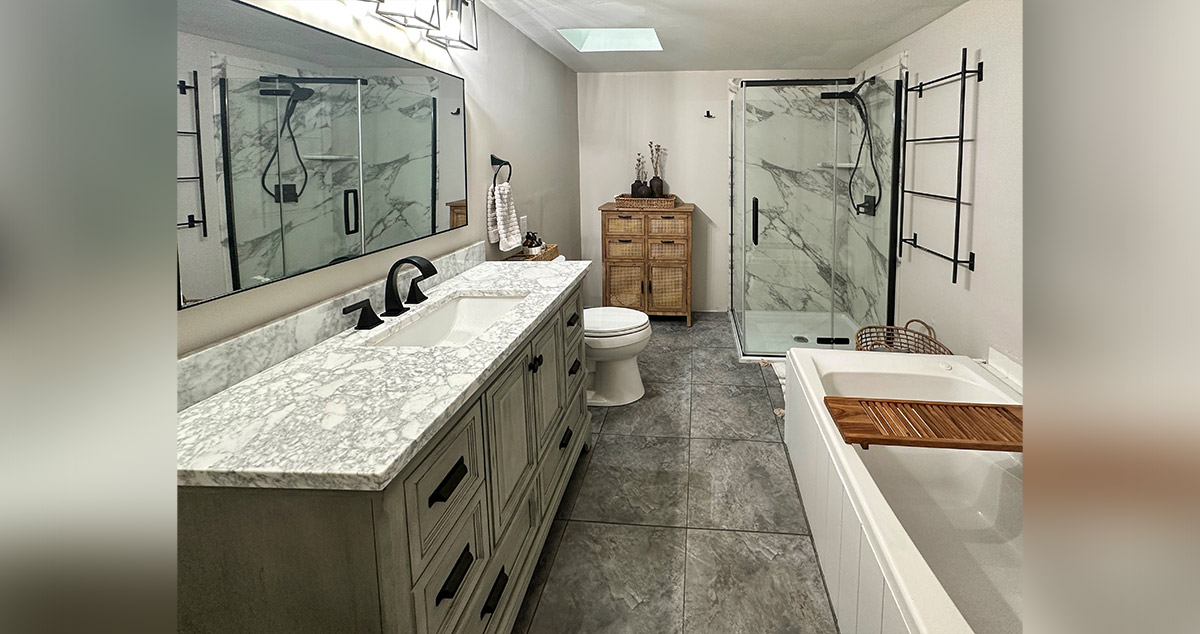 Gray Bathroom Remodel Project by Angela at Menards®