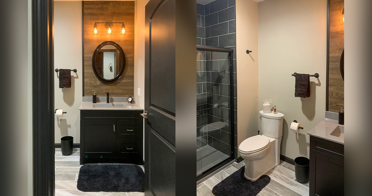 Industrial Basement Bathroom Project by Kaleigh at Menards®