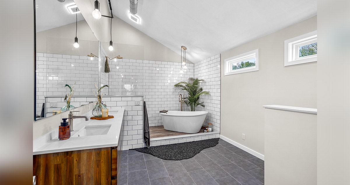 Industrial Farmhouse Master Bath Project by Melissa at Menards®