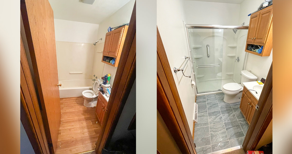 Tub to WalkIn Shower Project by Klaus at Menards®