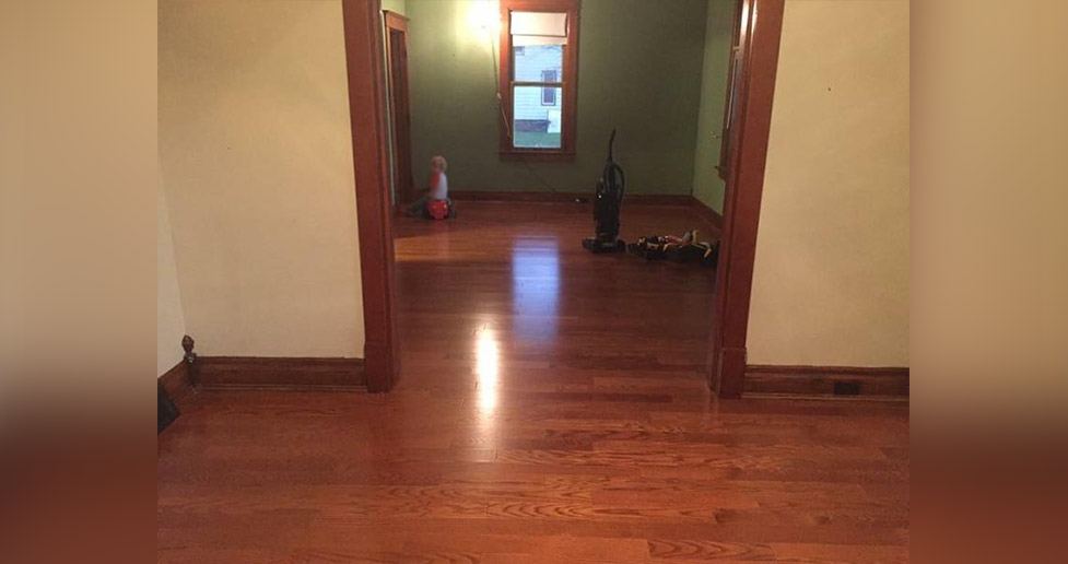 Harvest Oak Laminate Floor Project by Cory at Menards®