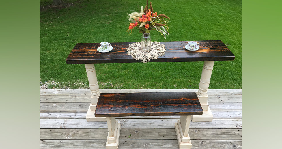 Barn Wood Sofa Table & Bench Project by Matt at Menards®