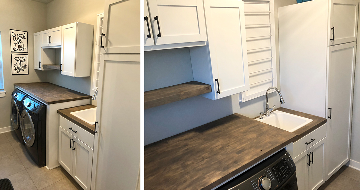 Butcher Block Countertop by Carolina Home Washer Dryer Topper Kitchen Prep  Remodel Utility Room Transformation. Customized and Finished 