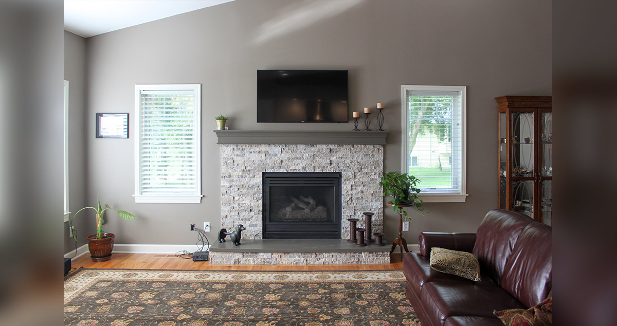 Remodeled Fireplace Project by Kim at Menards®