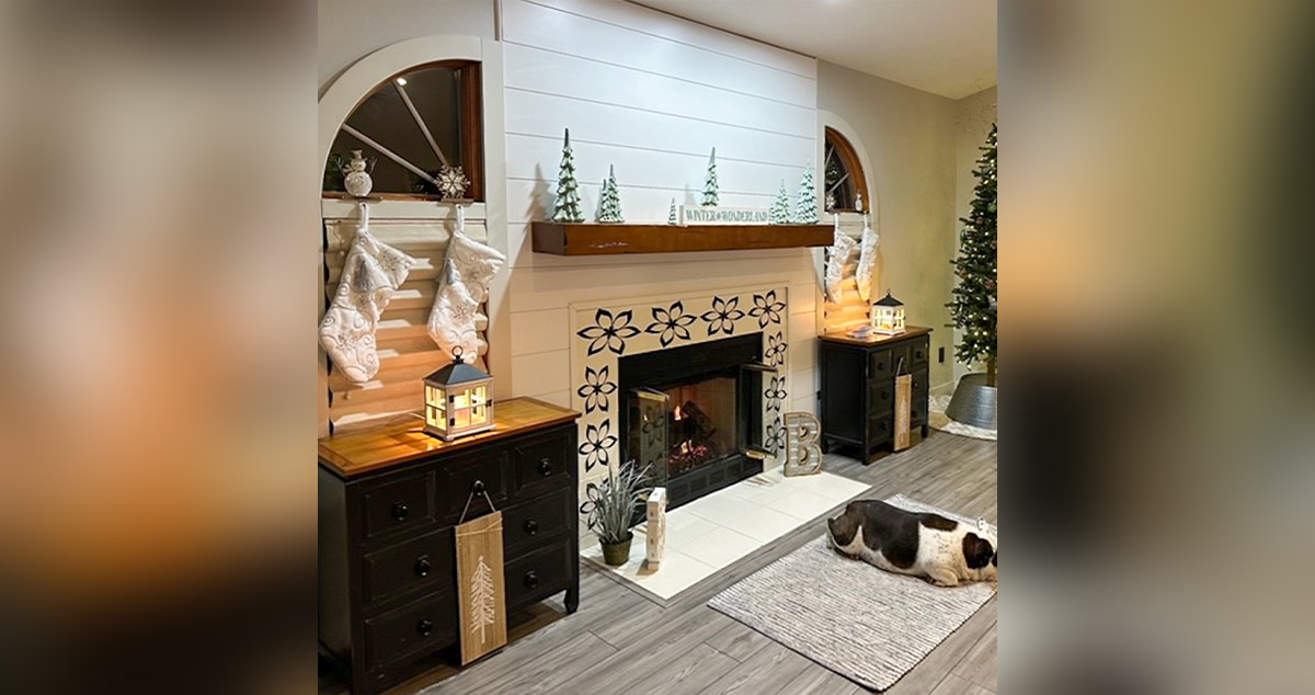 Updated Shiplap Fireplace Project by Heather at Menards®
