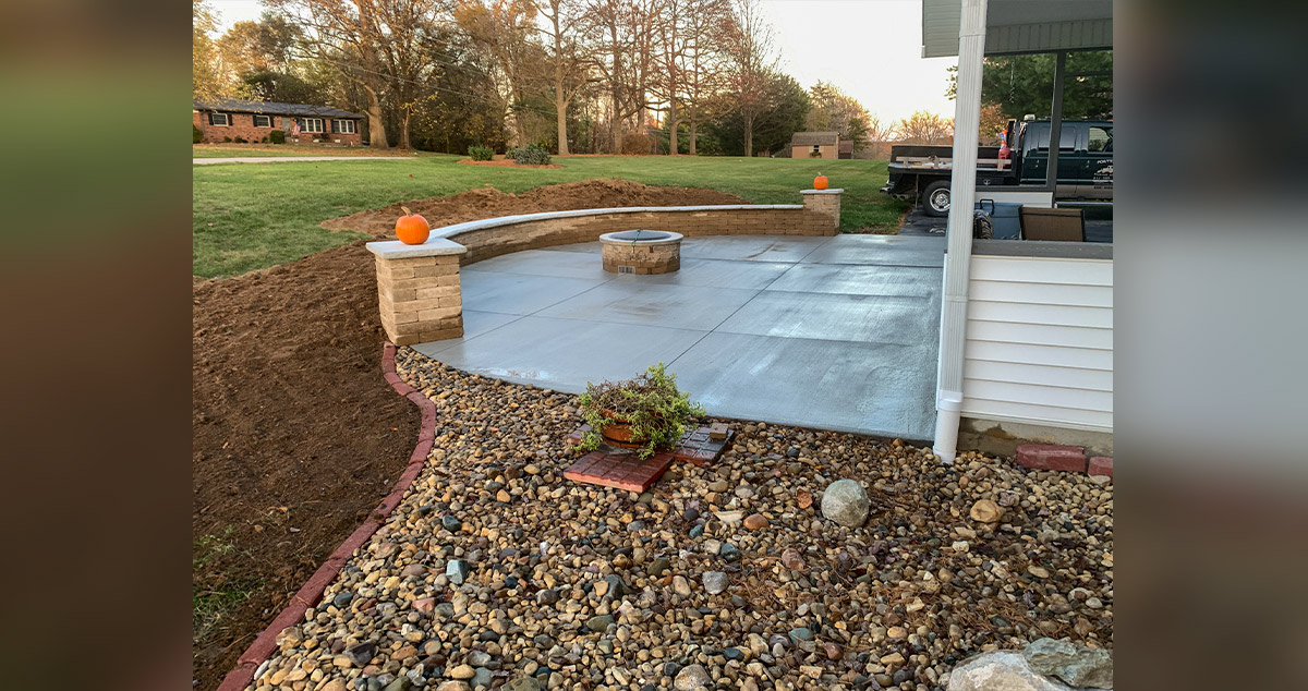 HalfMoon Patio with Fire Pit Project by James at Menards®
