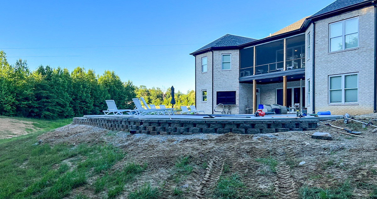 Pool Surround Retaining Wall Project by Bobby at Menards®