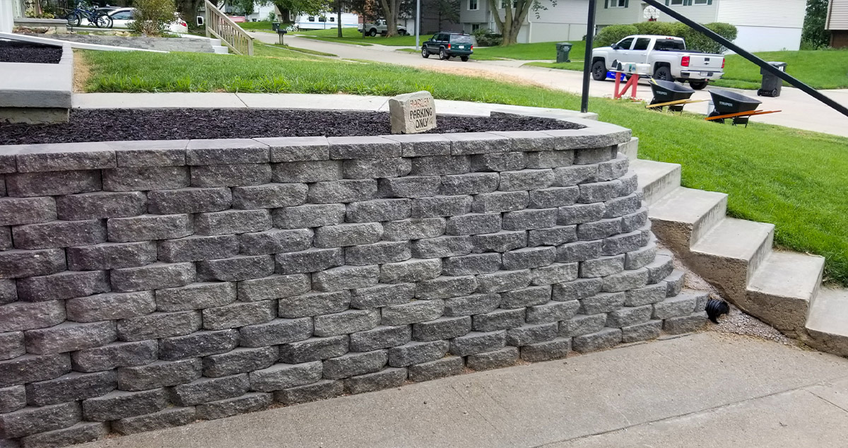 Wood to Block Retaining Wall Project by Residental Refinement at Menards®