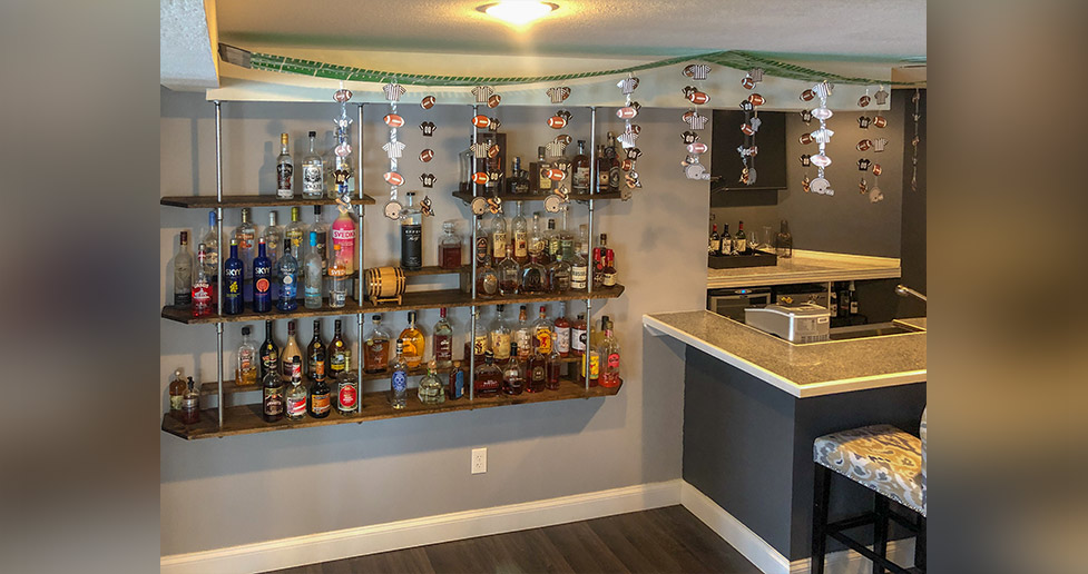 Custom Bar Shelves Project by Chris at Menards®