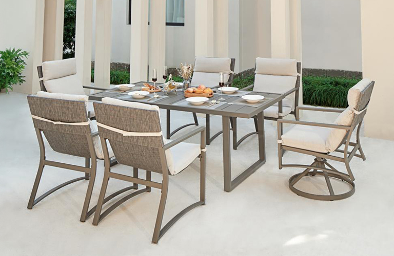 Backyard Creations Rainier 7 Piece Combination Outdoor Dining Set