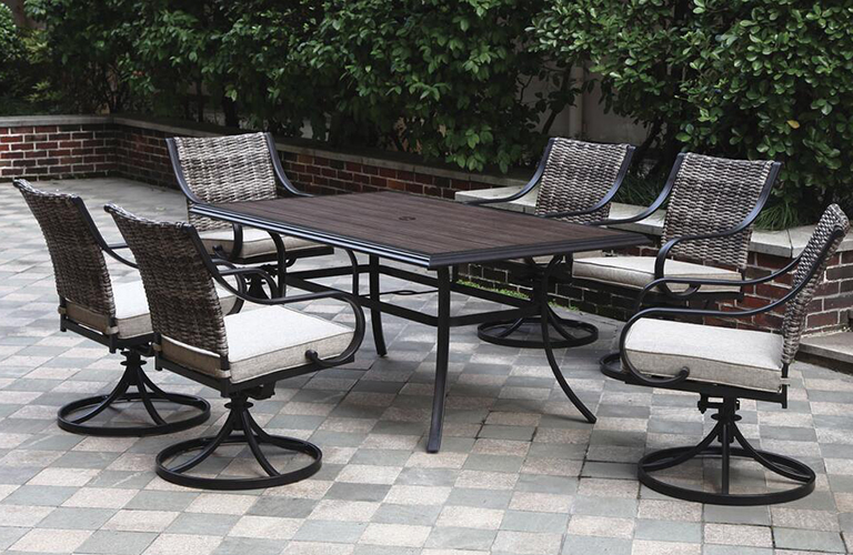 Backyard Creations® Vanderbuilt Black 7Piece Dining Patio Set with