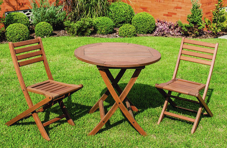 Backyard Creations Wood 3 Piece Patio Bistro Set at Menards