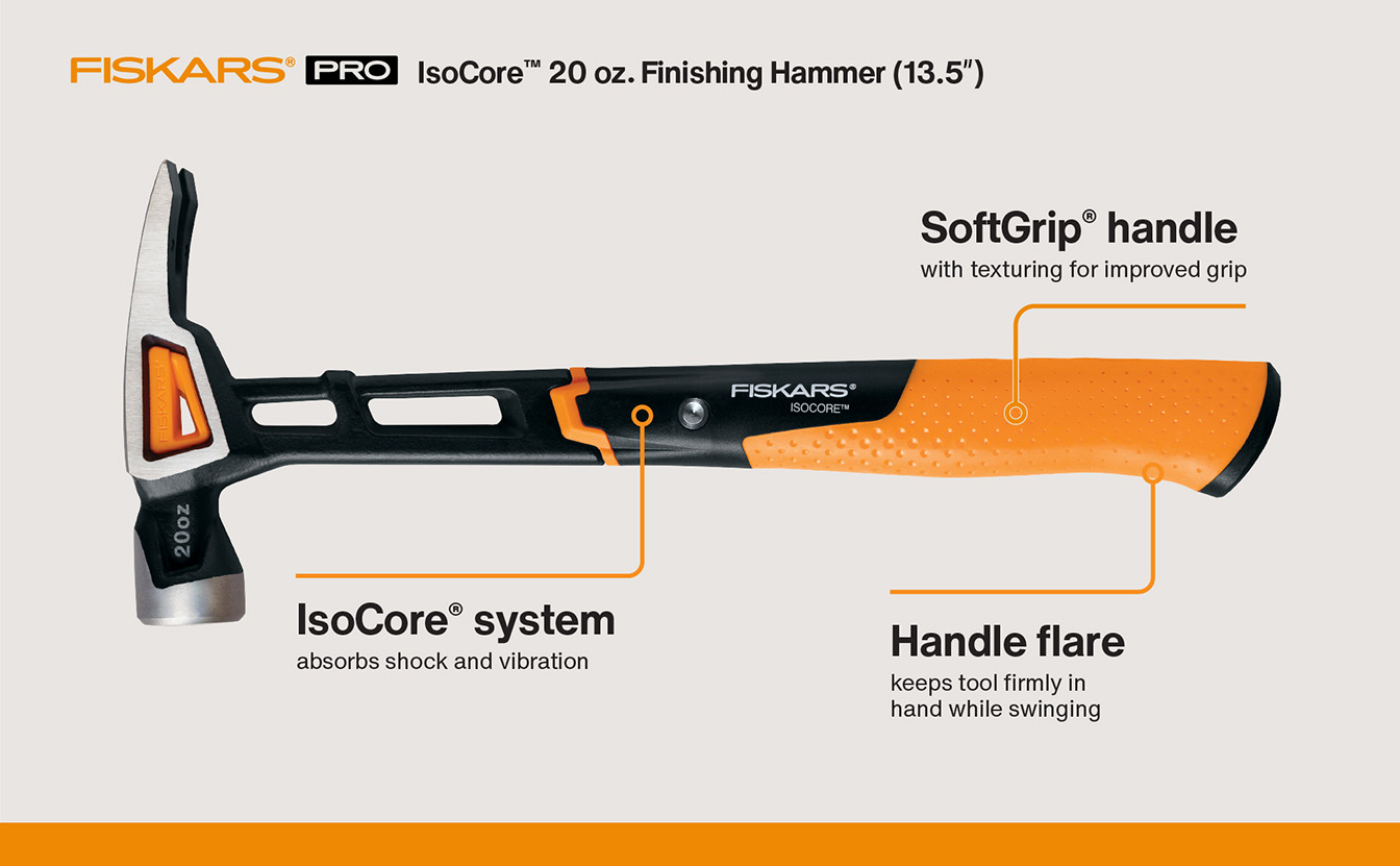 Fiskars® Pro IsoCore™ 20 oz. General Use Claw Hammer at Menards®