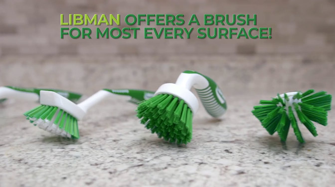 Libman Dish Brush, 11, Green, Cleaning Brushes