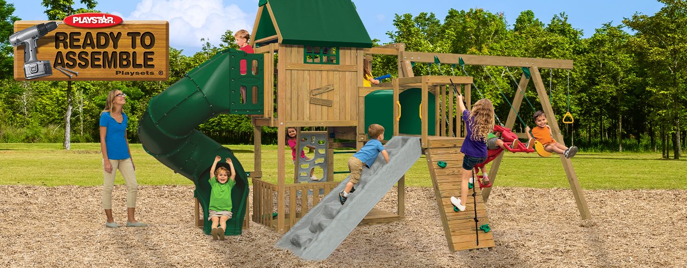 Playset Clearance Menards Wooden Swing Sets Sportspower Ready-to